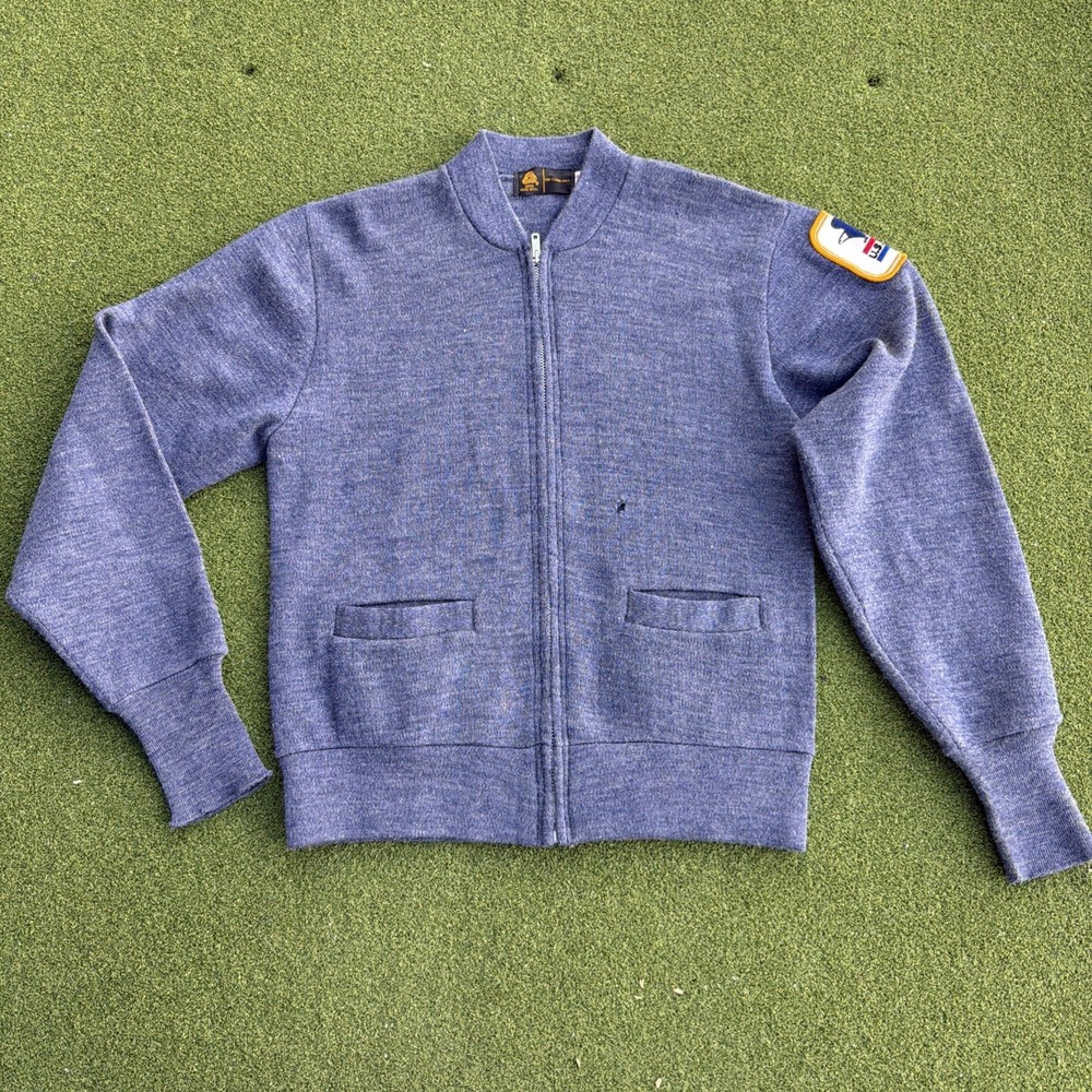 Vintage US Mail USPS Post Office Full Zip Cardigan Size 42 100% Wool Talon